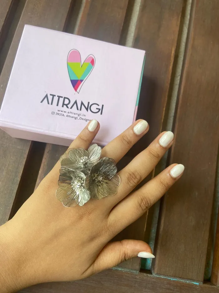 attrangi Masoom Floral Statement Ring Rings attrangi Masoom Floral Statement Ring Rings