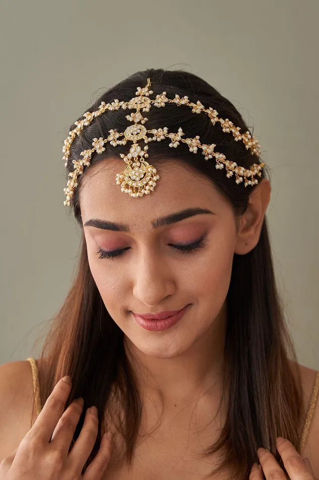 Attrangi Necklaces Double Layered Bridal Sheeshpatti Sheeshphool