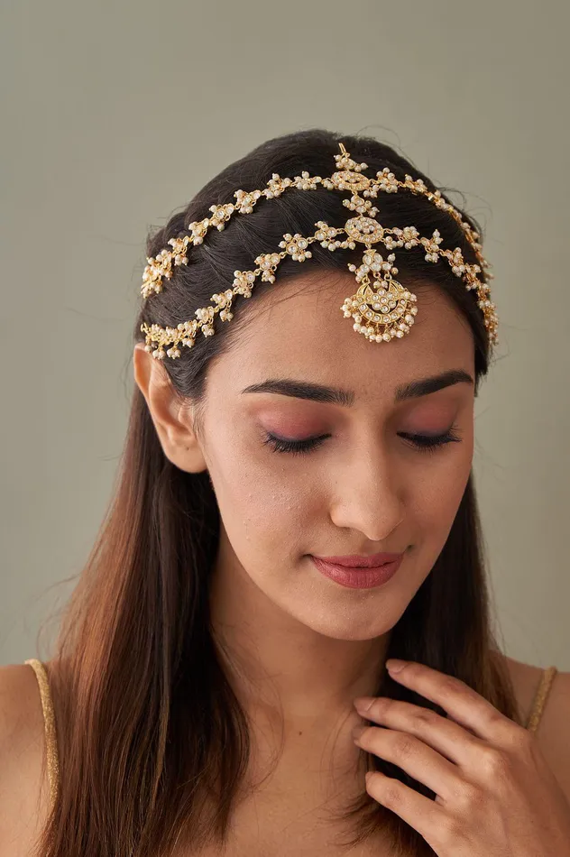 Attrangi Necklaces Double Layered Bridal Sheeshpatti Sheeshphool