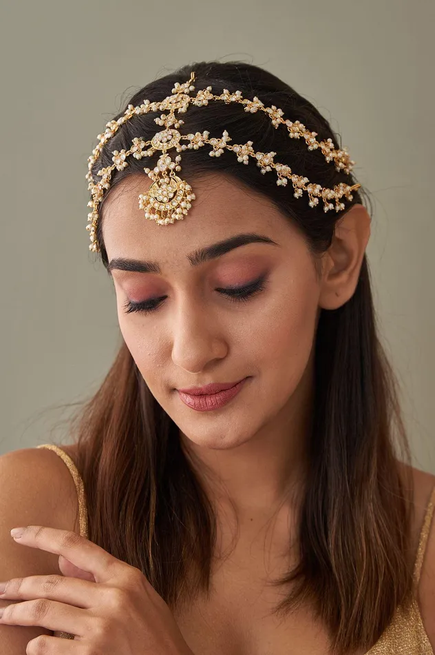 Attrangi Necklaces Double Layered Bridal Sheeshpatti Sheeshphool