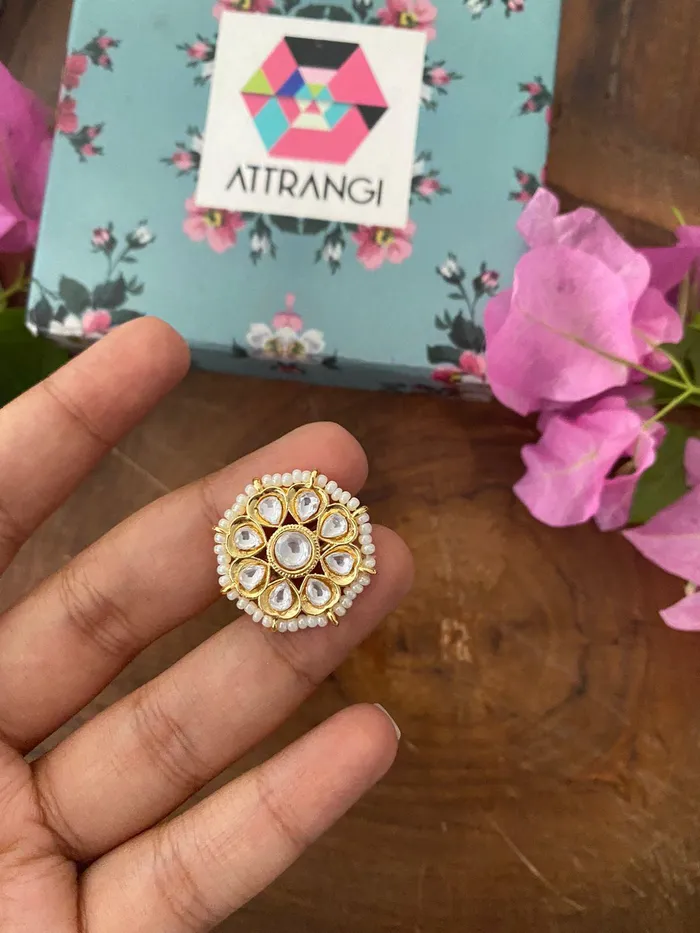 Attrangi Rings Bhumika Polki Small Indian Ring Attrangi Rings Bhumika Polki Small Indian Ring