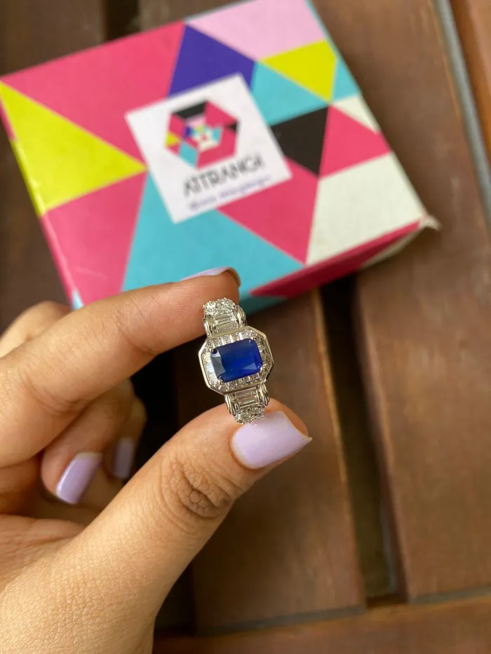 Attrangi Rings Coloured Stone Blob Attractive Ring Attrangi Rings Coloured Stone Blob Attractive Ring