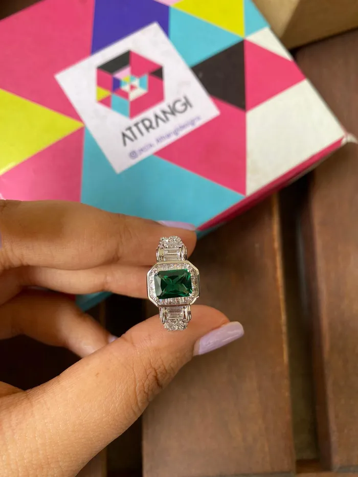 Attrangi Rings Coloured Stone Blob Attractive Ring Attrangi Rings Coloured Stone Blob Attractive Ring