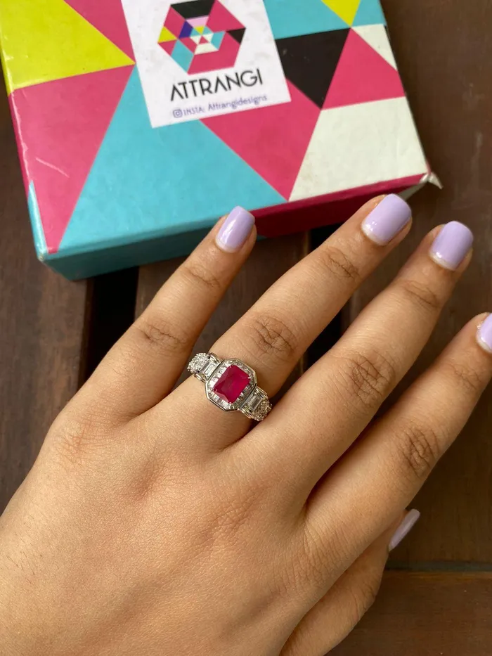 Attrangi Rings Coloured Stone Blob Attractive Ring Attrangi Rings Coloured Stone Blob Attractive Ring