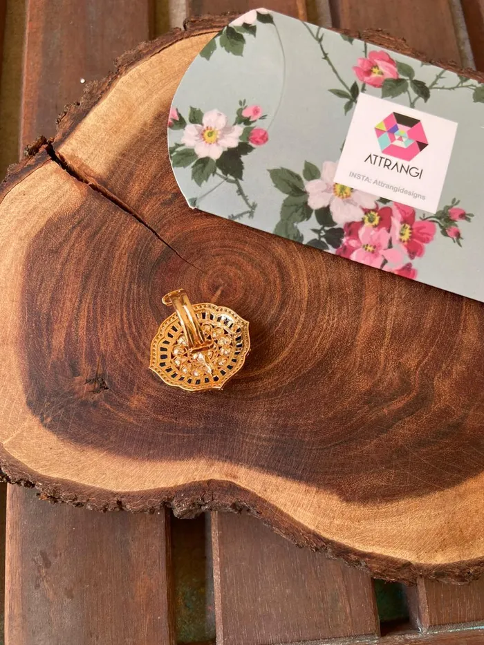 Attrangi Rings Leela Polki Meenakari Indian Ring