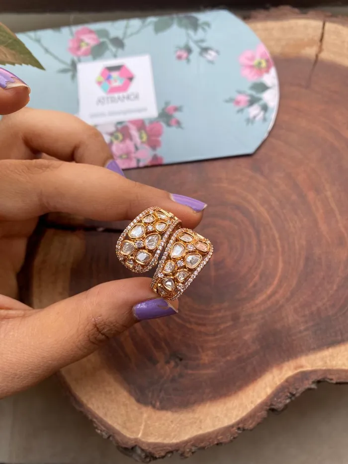 attrangi Rings Mohini Dual Wrap Polki Ring Indo Western
