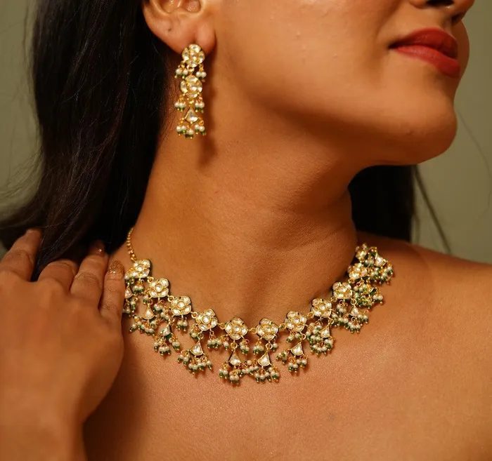 attrangi Vasundhara Polki Choker Necklace Set Necklaces