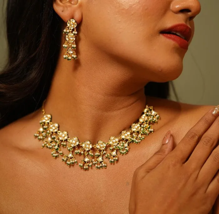 attrangi Vasundhara Polki Choker Necklace Set Necklaces