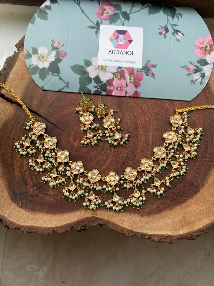 attrangi Vasundhara Polki Choker Necklace Set Necklaces