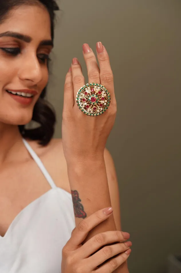 attrangi1 Rings MultiStone Jadaau Round Ring attrangi1 Rings MultiStone Jadaau Round Ring