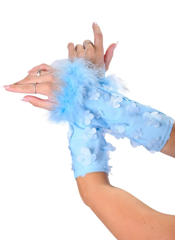 Baby Blue Daisy Fuzzy 3D Sleeves THE LUMI SHOP Rings