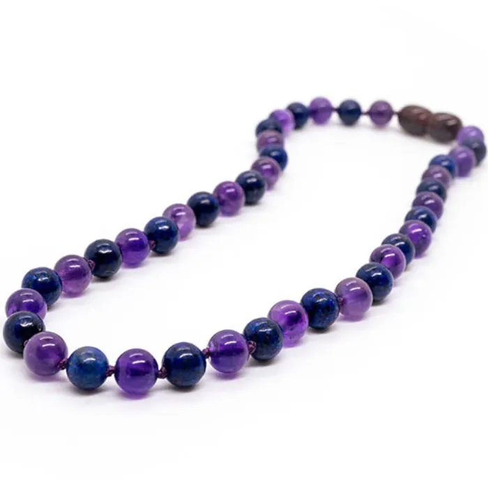 Baltic Essentials Necklaces ADHD Focus Anger Amethyst Lapis Lazuli 125 or 14 17 19 inch