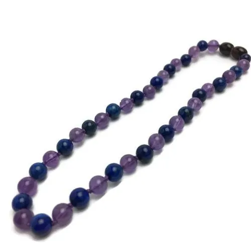 Baltic Essentials Necklaces ADHD Focus Anger Amethyst Lapis Lazuli 125 or 14 17 19 inch