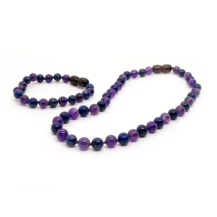 Baltic Essentials Necklaces ADHD Focus Anger Amethyst Lapis Lazuli 125 or 14 17 19 inch