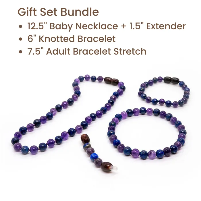 Baltic Essentials Necklaces ADHD Focus Anger Amethyst Lapis Lazuli 125 or 14 17 19 inch