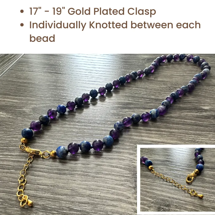 Baltic Essentials Necklaces ADHD Focus Anger Amethyst Lapis Lazuli 125 or 14 17 19 inch