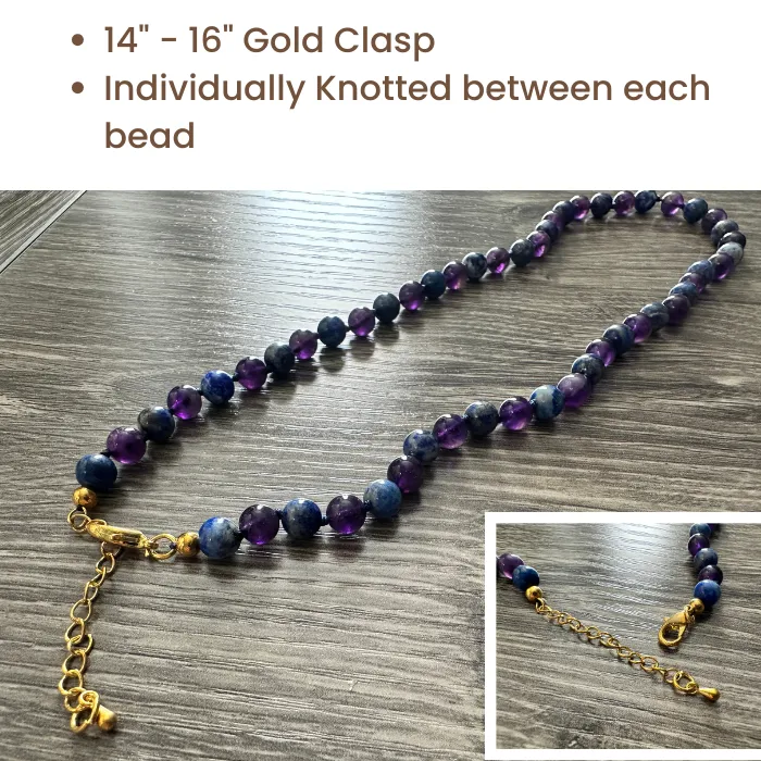 Baltic Essentials Necklaces ADHD Focus Anger Amethyst Lapis Lazuli 125 or 14 17 19 inch