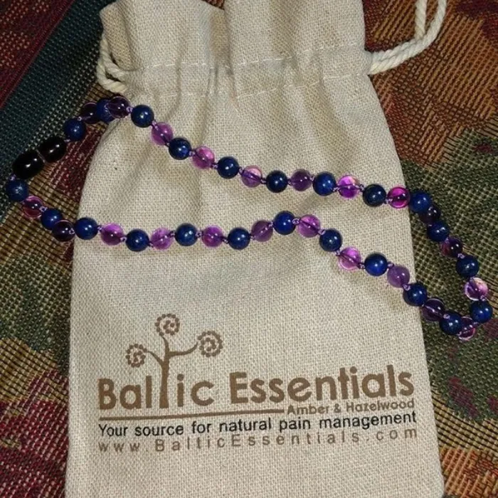 Baltic Essentials Necklaces ADHD Focus Anger Amethyst Lapis Lazuli 125 or 14 17 19 inch