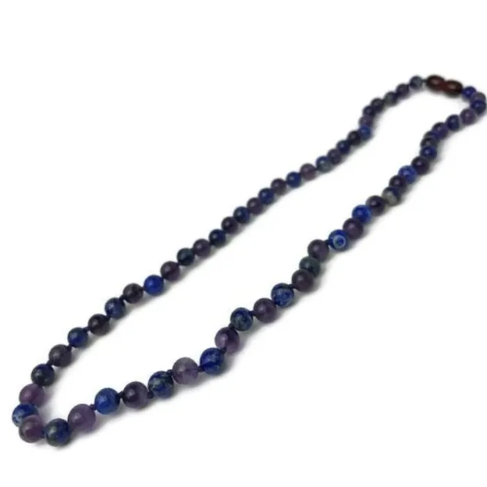 Baltic Essentials Necklaces ADHD Focus Anger Amethyst Lapis Lazuli 125 or 14 17 19 inch