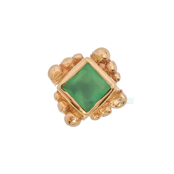 Beaded Princess Threaded End in Gold with Chrysoprase Body Vision BVLA Earrings