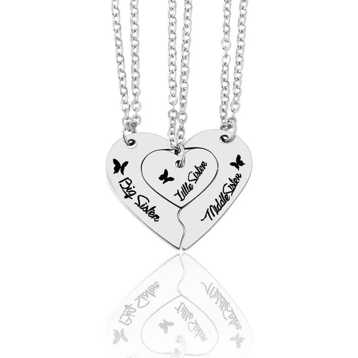 Big Sister Middle Sister Little Sister 3 People Necklace Silver worldnetgifts Necklaces Big Sister Middle Sister Little Sister 3 People Necklace Silver worldnetgifts Necklaces