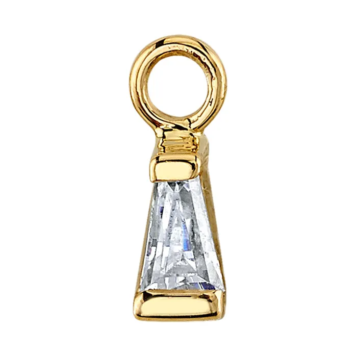 Body Vision BVLA Earrings Graduated Baguette Charm in Gold with DIAMOND