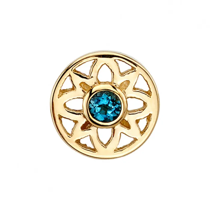 Body Vision BVLA Earrings Paloma Flower Threaded End in Gold with London Blue Topaz Body Vision BVLA Earrings Paloma Flower Threaded End in Gold with London Blue Topaz