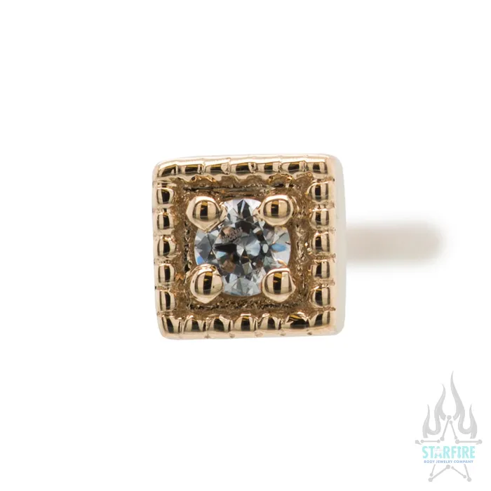 Body Vision BVLA Earrings Square Harlequin Nostril Screw in Gold with White CZ Body Vision BVLA Earrings Square Harlequin Nostril Screw in Gold with White CZ