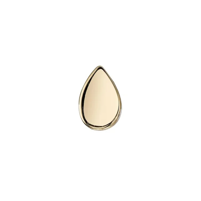 Body Vision BVLA Earrings threadless Flat Teardrop Pin in Gold