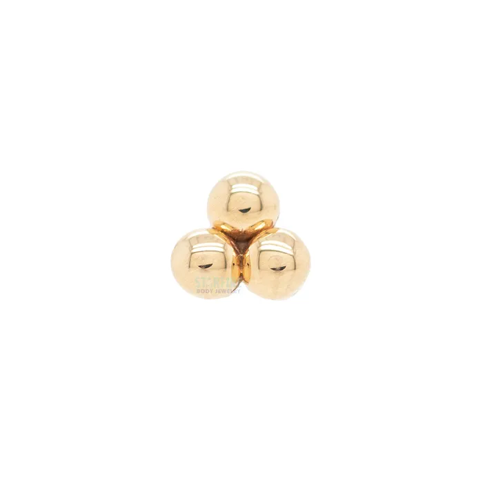 Body Vision BVLA Earrings Tri Bead Cluster Threaded End in Gold