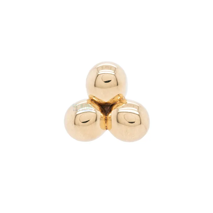 Body Vision BVLA Earrings Tri Bead Cluster Threaded End in Gold