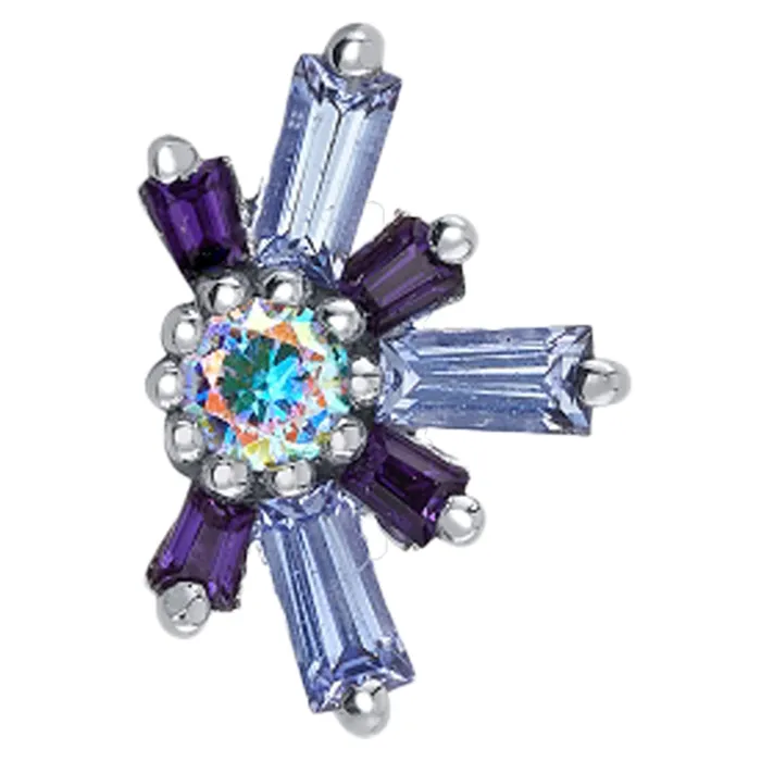 Body Vision BVLA Half Mininova Half Supernova Threaded End in Gold with Tanzanite Amethyst surrounding a Mercury Mist Topaz Necklaces Body Vision BVLA Half Mininova Half Supernova Threaded End in Gold with Tanzanite Amethyst surrounding a Mercury Mist Topaz Necklaces