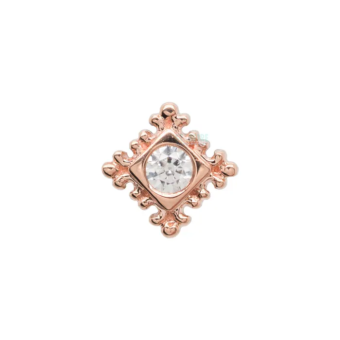Body Vision BVLA Necklaces Flourish Illusion Threaded End in Gold with White CZ