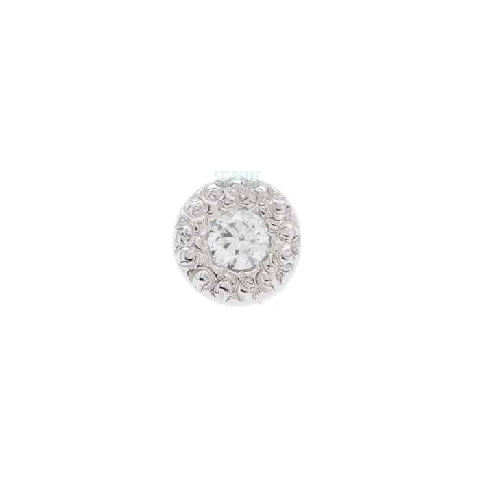 Body Vision BVLA Necklaces Pave Circle Threaded End in Gold with White CZs