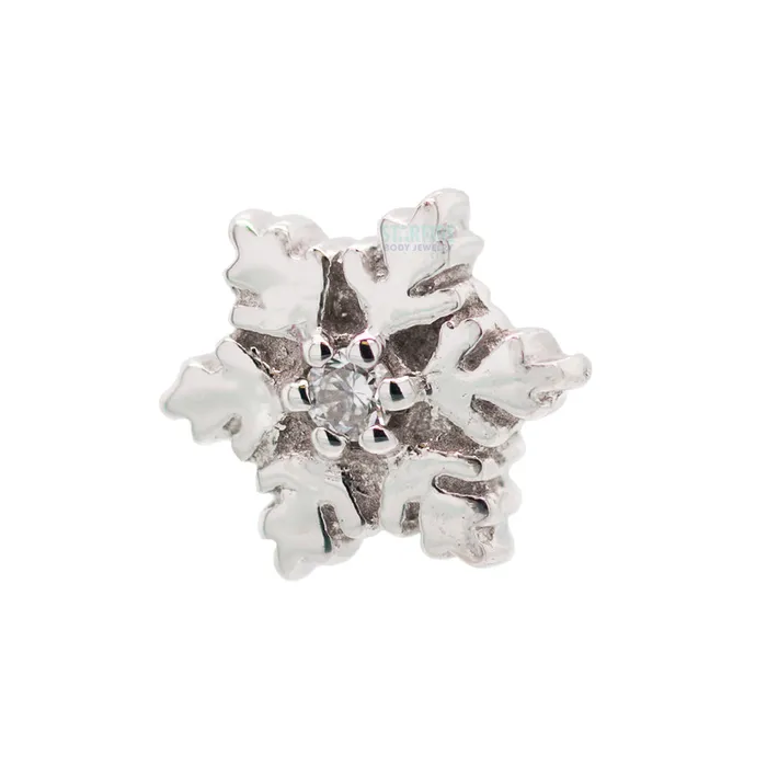 Body Vision BVLA Necklaces threadless Snowflake Pin in Gold with White CZ