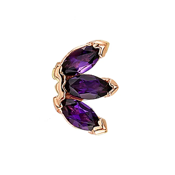 Body Vision BVLA Necklaces threadless Triple Marquise Fan Pin in Gold with Amethyst Body Vision BVLA Necklaces threadless Triple Marquise Fan Pin in Gold with Amethyst