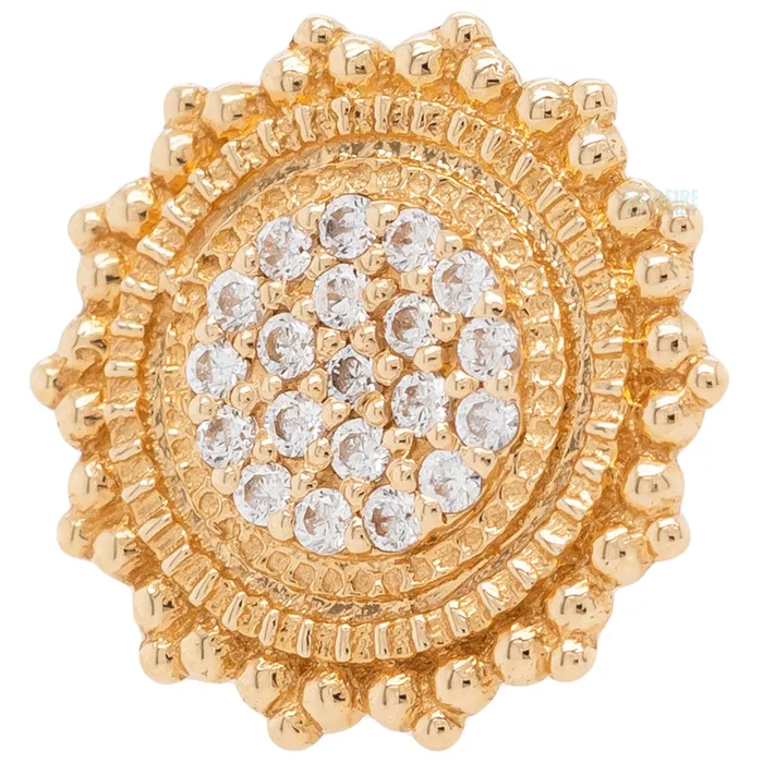 Body Vision BVLA Parasol Threaded End in Gold with White CZs Necklaces