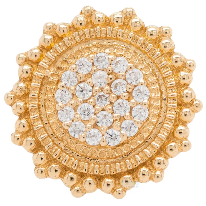 Body Vision BVLA Parasol Threaded End in Gold with White CZs Necklaces