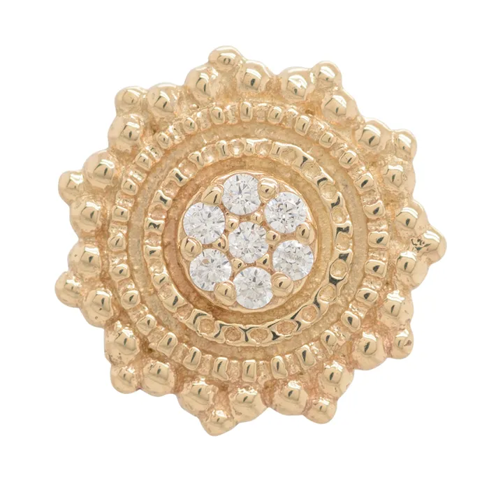 Body Vision BVLA Parasol Threaded End in Gold with White CZs Necklaces