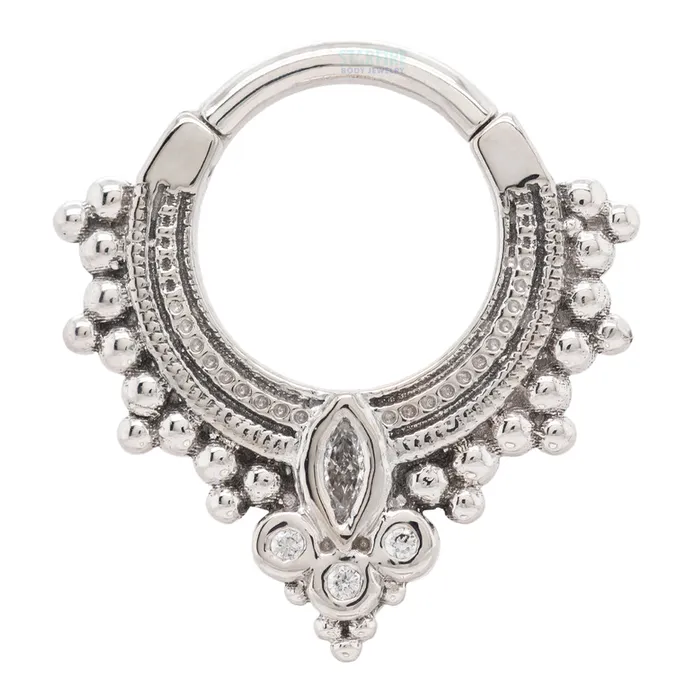 Body Vision BVLA Rings Andromeda Hinge Ring in Gold with White CZs
