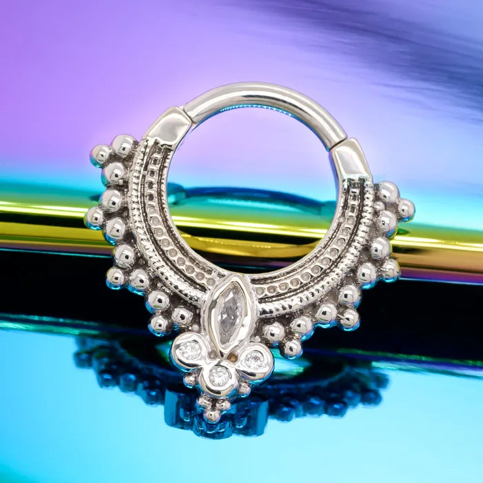 Body Vision BVLA Rings Andromeda Hinge Ring in Gold with White CZs