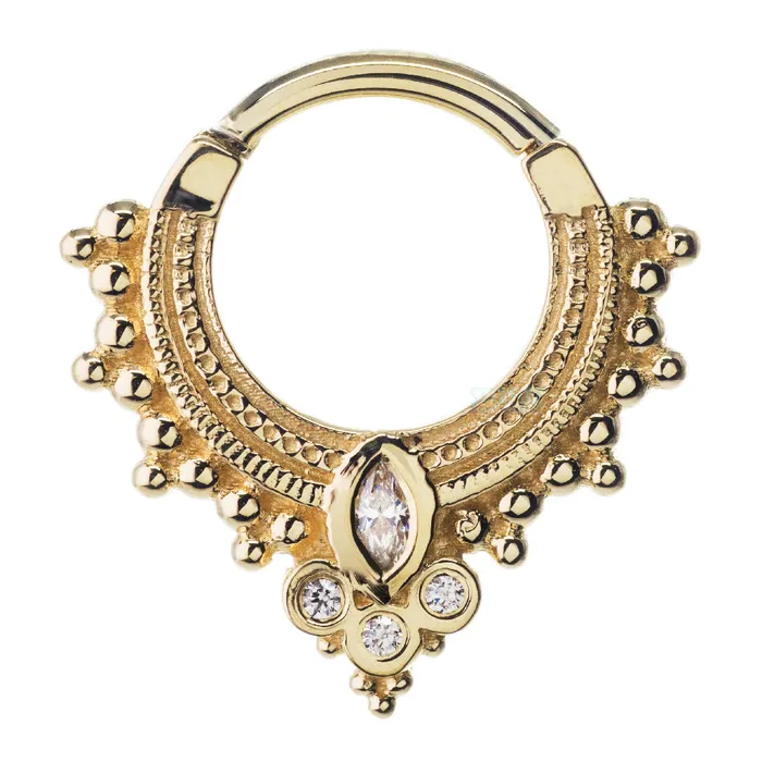 Body Vision BVLA Rings Andromeda Hinge Ring in Gold with White CZs