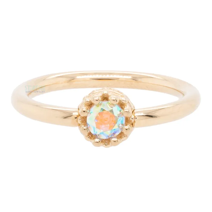 Body Vision BVLA Rings Crown Captive Bead Ring CBR in Gold with Mercury Mist Topaz Body Vision BVLA Rings Crown Captive Bead Ring CBR in Gold with Mercury Mist Topaz