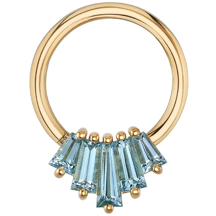 Body Vision BVLA Rings Oceane 5 Seam Ring in Gold with Aquamarine