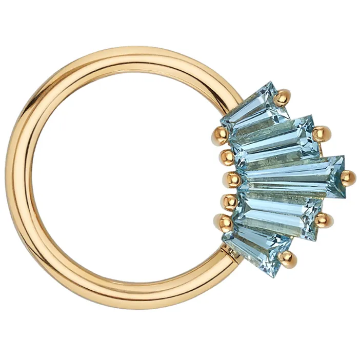 Body Vision BVLA Rings Oceane 5 Seam Ring in Gold with Aquamarine