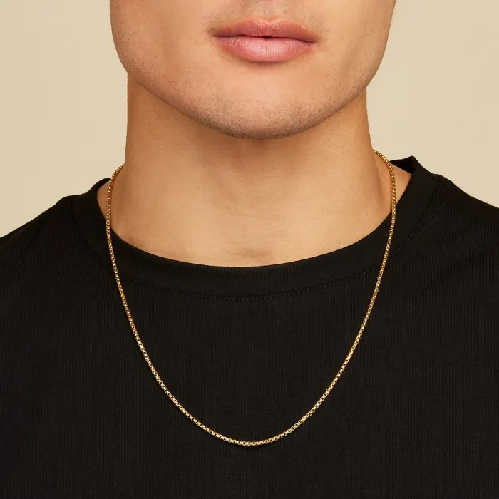Box Chain Gold Vermeil 2mm Oxford Necklaces