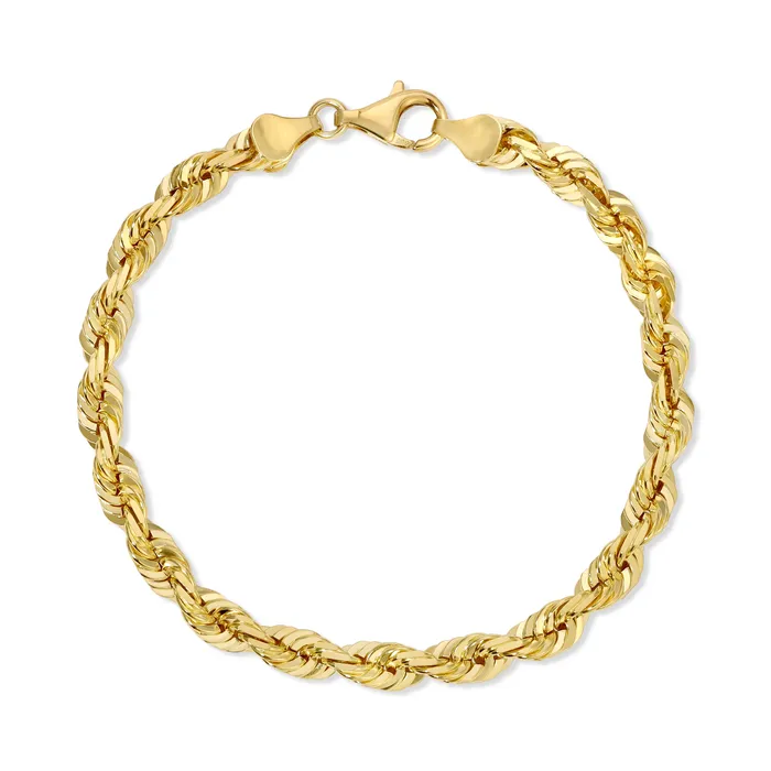 Bracelets 70MM Rope Bracelet Diamond Cut Saints Gold