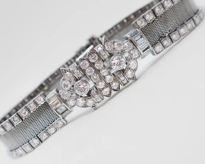 Bracelets Art Deco Mesh Diamond Bracelet Isadoras LD