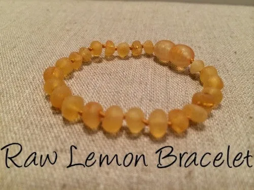 Bracelets Baltic Essentials Raw Unpolished Lemon Baltic Amber Bracelet for Baby Infant Toddler Big Kid Child