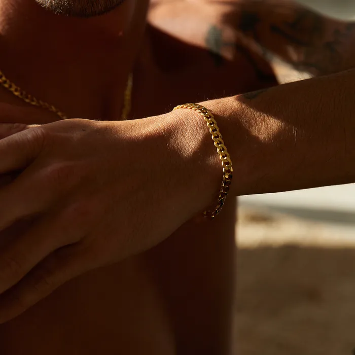Bracelets Curb Bracelet GoldStainless Steel 5mm Florence Bracelets Curb Bracelet GoldStainless Steel 5mm Florence